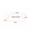 Badkamer spiegelverwarming, vijfhoek. 1550 x 570 mm, 230 volt, zie afbeelding