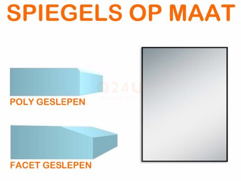 Spiegel op maat 4 mm rechthoek (Facet geslepen)