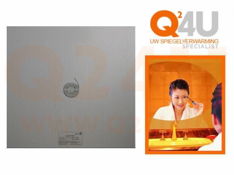 Made-to-Measure Square Bathroom Mirror Heater - 230 Volt