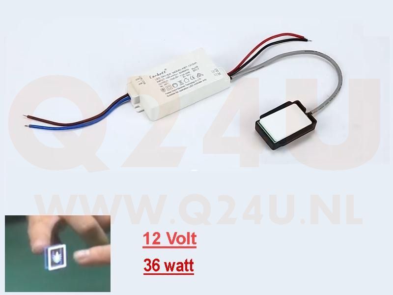Corbett KBT-12V36A 12V 36W LED Driver with Touch Switch – Dimmable Power Supply for LED Mirror Lighting