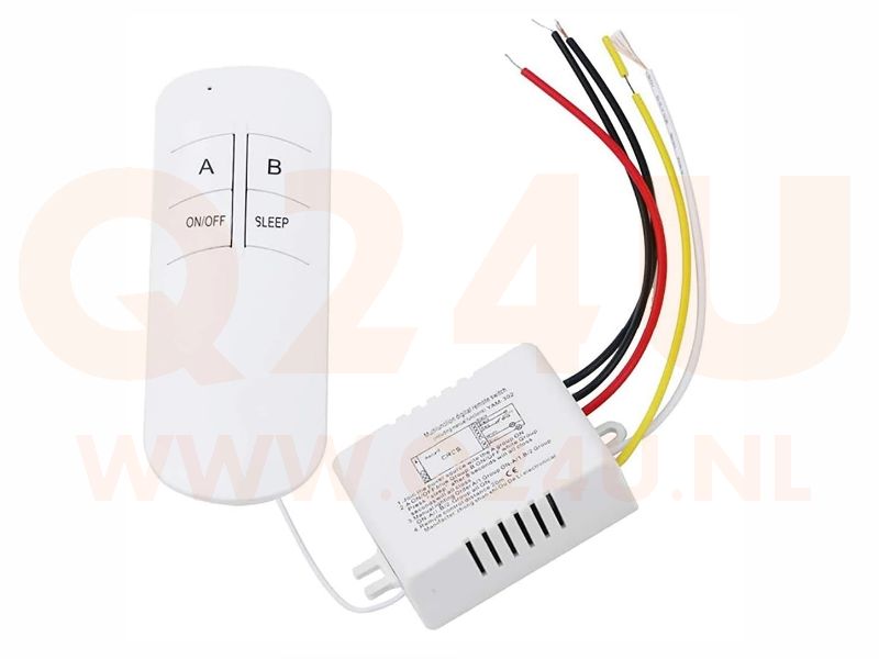 Wireless Remote Control for Mirror Heaters and LED Mirror Lighting – 2 Channels | Max. 200W per Channel