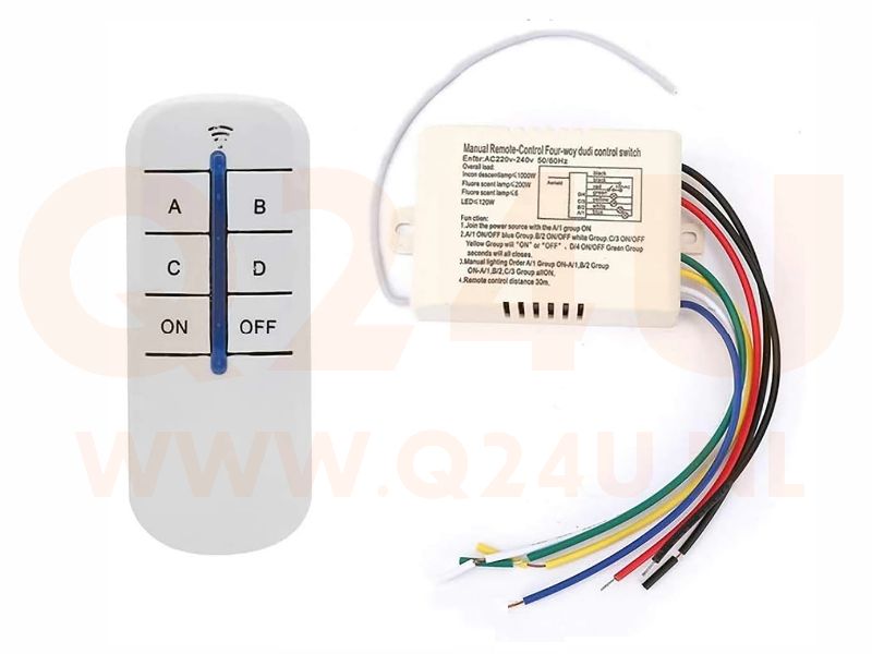 Wireless Remote Control for Mirror Heaters and LED Mirror Lighting – 4 Channels | Max. 200W per Channel
