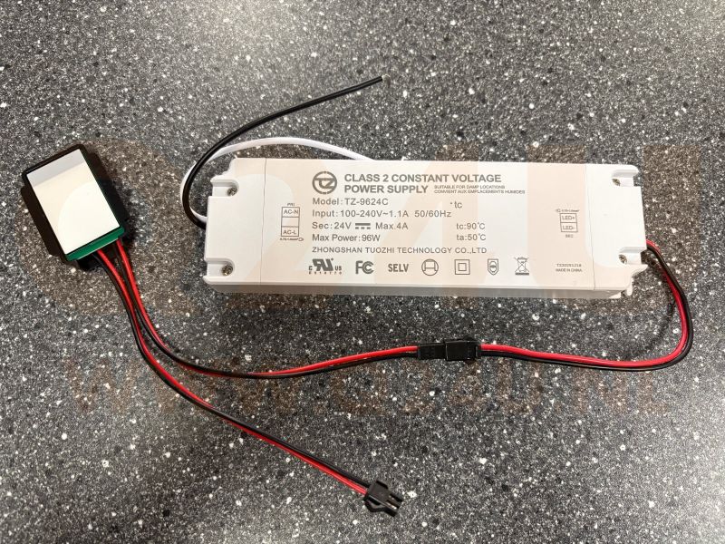 Q24U 24V 96W LED Driver with Touch Dimmer – Model TZ-9624C – For LED Mirror Lighting