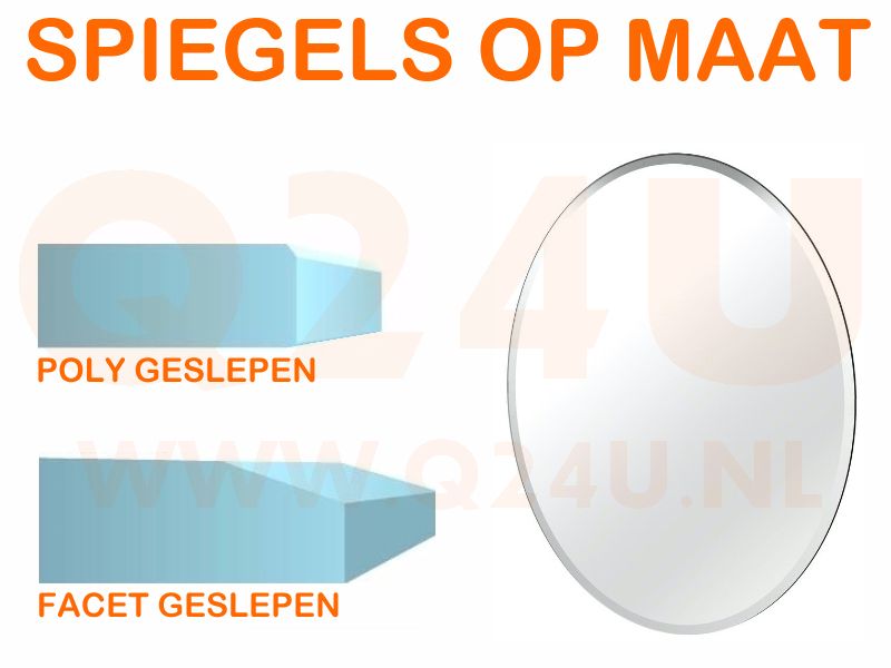 Spiegel op maat 6 mm ovaal (Poly geslepen)